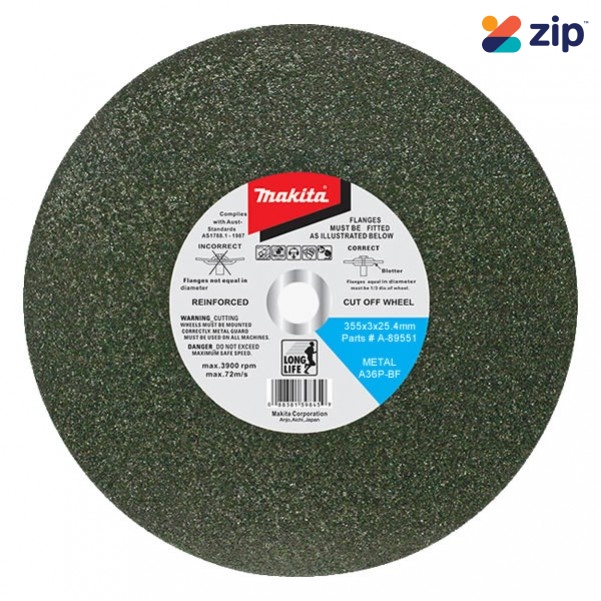 Makita A-89551-25 - 355mm 14" 25 pack Cutting Disc Metal Cut off Wheel